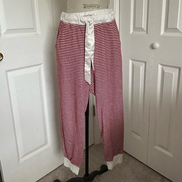Abercrombie & Fitch Red and White Striped Pajama Pants - Picture 1 of 6